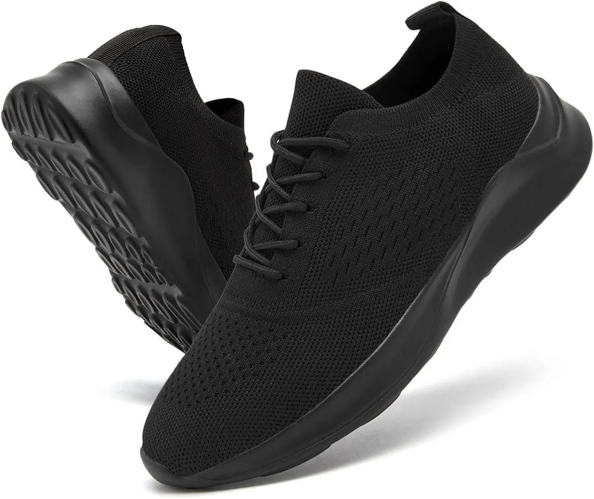 Womens Walking Shoes Tennis Slip On Sneakers Running Sport Workout Gym Shoes Athletic Non Slip Breathable Lightweight Fashion Casual Black US 6 to US 11.5