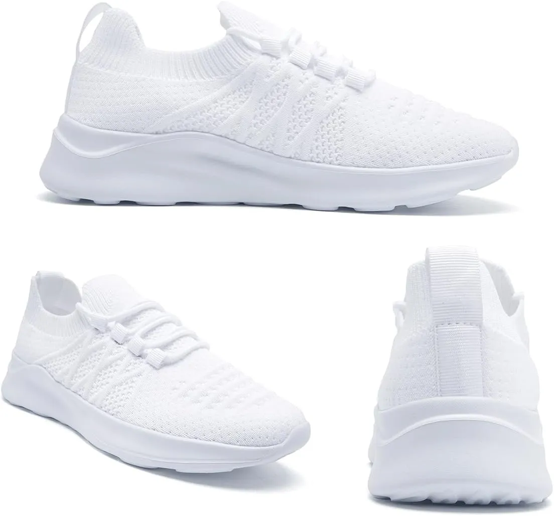Womens Walking Shoes Tennis Slip On Sneakers Running Sport Workout Gym Shoes Athletic Non Slip Breathable Lightweight Fashion Casual Black US 6 to US 11.5