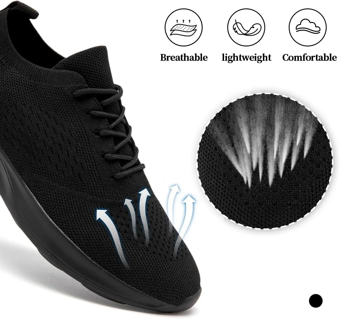 Womens Walking Shoes Tennis Slip On Sneakers Running Sport Workout Gym Shoes Athletic Non Slip Breathable Lightweight Fashion Casual Black US 6 to US 11.5