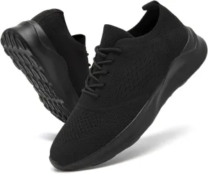 Womens Walking Shoes Tennis Slip On Sneakers Running Sport Workout Gym Shoes Athletic Non Slip Breathable Lightweight Fashion Casual Black US 6 to US 11.5