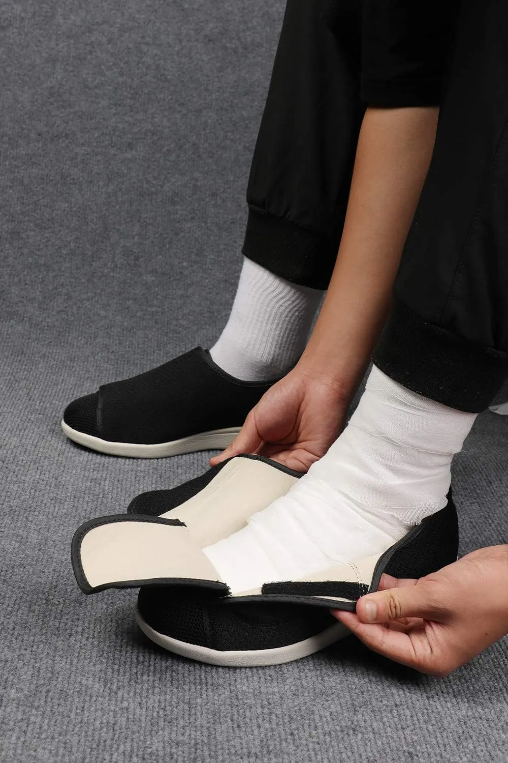 Women's Wide Width Shoes - Walking Adjustable Wide Comfort Women’s Diabetes Shoes for Diabetic Edema Plantar Fasciitis Bunions Arthritis Swollen Feet