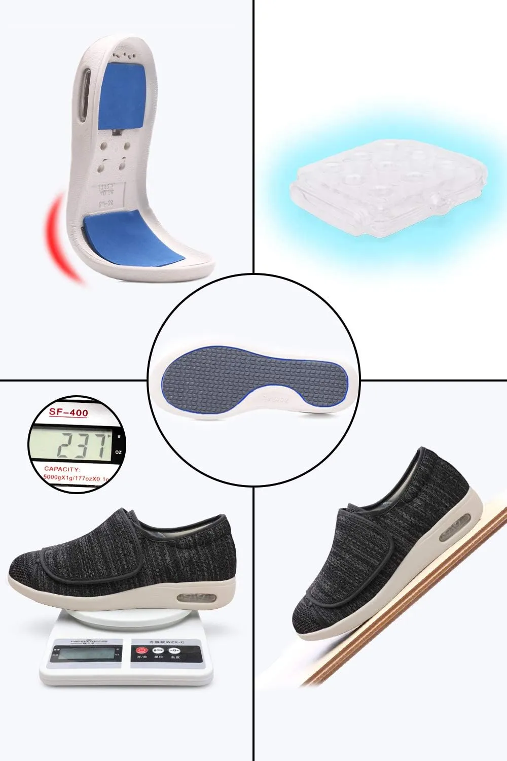 Women's Wide Width Shoes - Walking Adjustable Wide Comfort Women’s Diabetes Shoes for Diabetic Edema Plantar Fasciitis Bunions Arthritis Swollen Feet