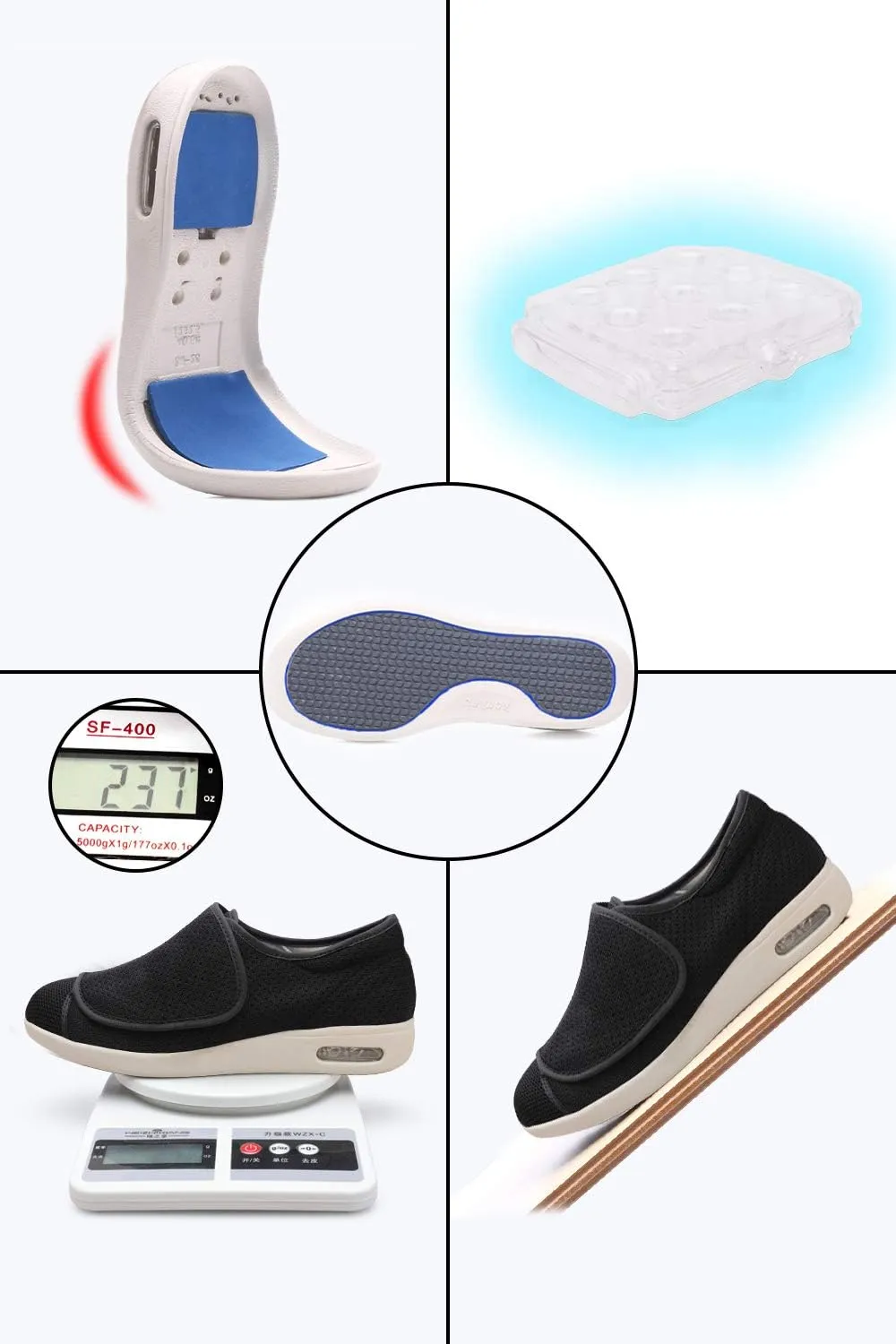 Women's Wide Width Shoes - Walking Adjustable Wide Comfort Women’s Diabetes Shoes for Diabetic Edema Plantar Fasciitis Bunions Arthritis Swollen Feet