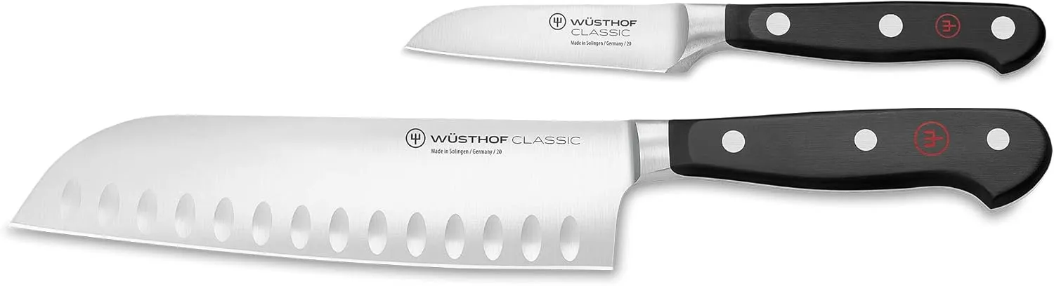 WÜSTHOF Classic 2-Piece Asian Knife Set, Black