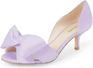 XYD Women Low Heel D'Orsay Pumps Peep Toe Slip On Dress Evening Sandals Shoes with Bowknot