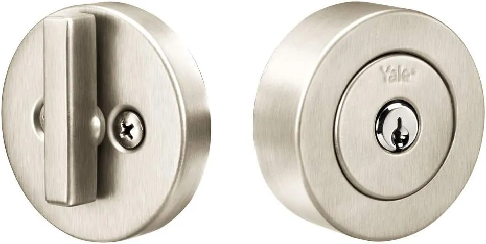 Yale Home Flat Round Deadbolt Satin Nickel (4881N19FR)
