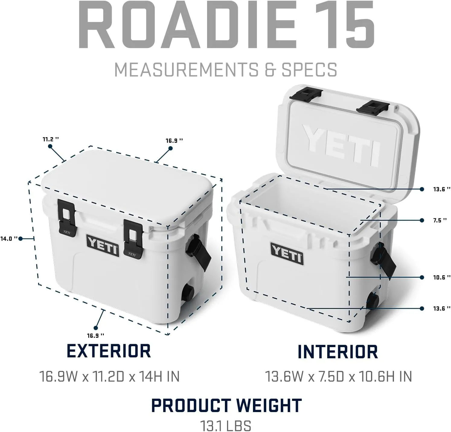 YETI Roadie 15 Hard Cooler with DoubleDuty Shoulder Strap