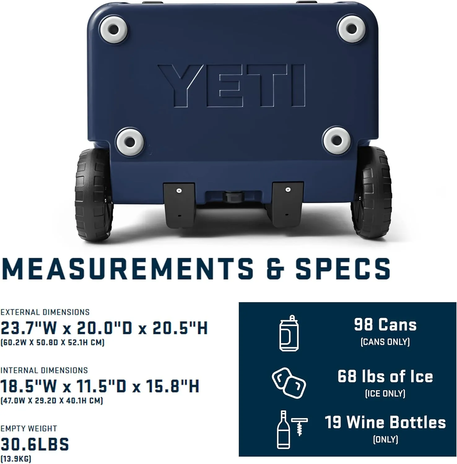YETI Roadie 60 Wheeled Cooler with Retractable Periscope Handle