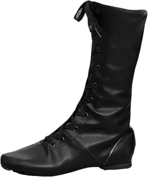 YKXLM Women's Leather and Canvas Upper and Suede Split Sole Jazz Ballet Yoga Dance Shoes,Model TJJCGBJS