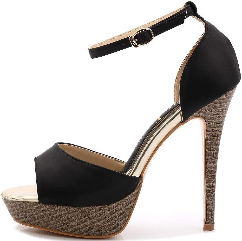 YooPrettyz Women Peep Toe Dress High Heel Ankle Strap Prom Shoes Wedding Platform Pumps