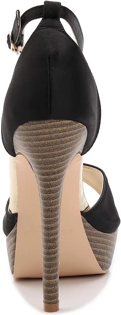 YooPrettyz Women Peep Toe Dress High Heel Ankle Strap Prom Shoes Wedding Platform Pumps