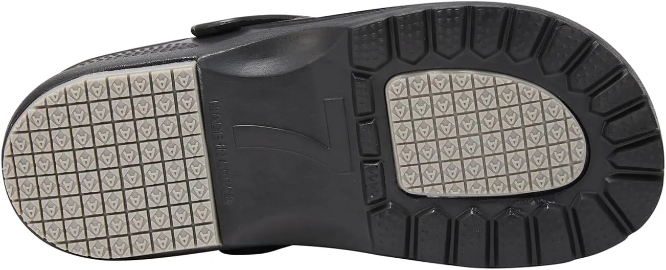 YUNGPRIME Women's Black Solid Clogs - Work (Indoor) - Adults - Flat Heel - Adjustable Strap - Waterproof