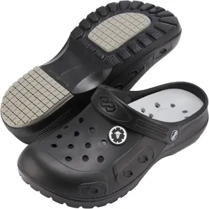 YUNGPRIME Women's Black Solid Clogs - Work (Indoor) - Adults - Flat Heel - Adjustable Strap - Waterproof
