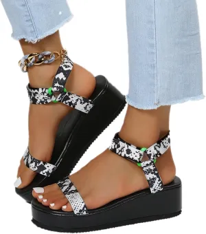 ZBYY Platform Sandals for Women,Summer Open Toe Ankel Strap Sexy Colorful Platform Sandals Comfort Flat Gladiator Sandals