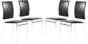 Zuo Criss Cross Dining Chair Black