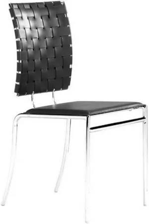 Zuo Modern Criss Cross Dining Chair (Set of 4) Black Black